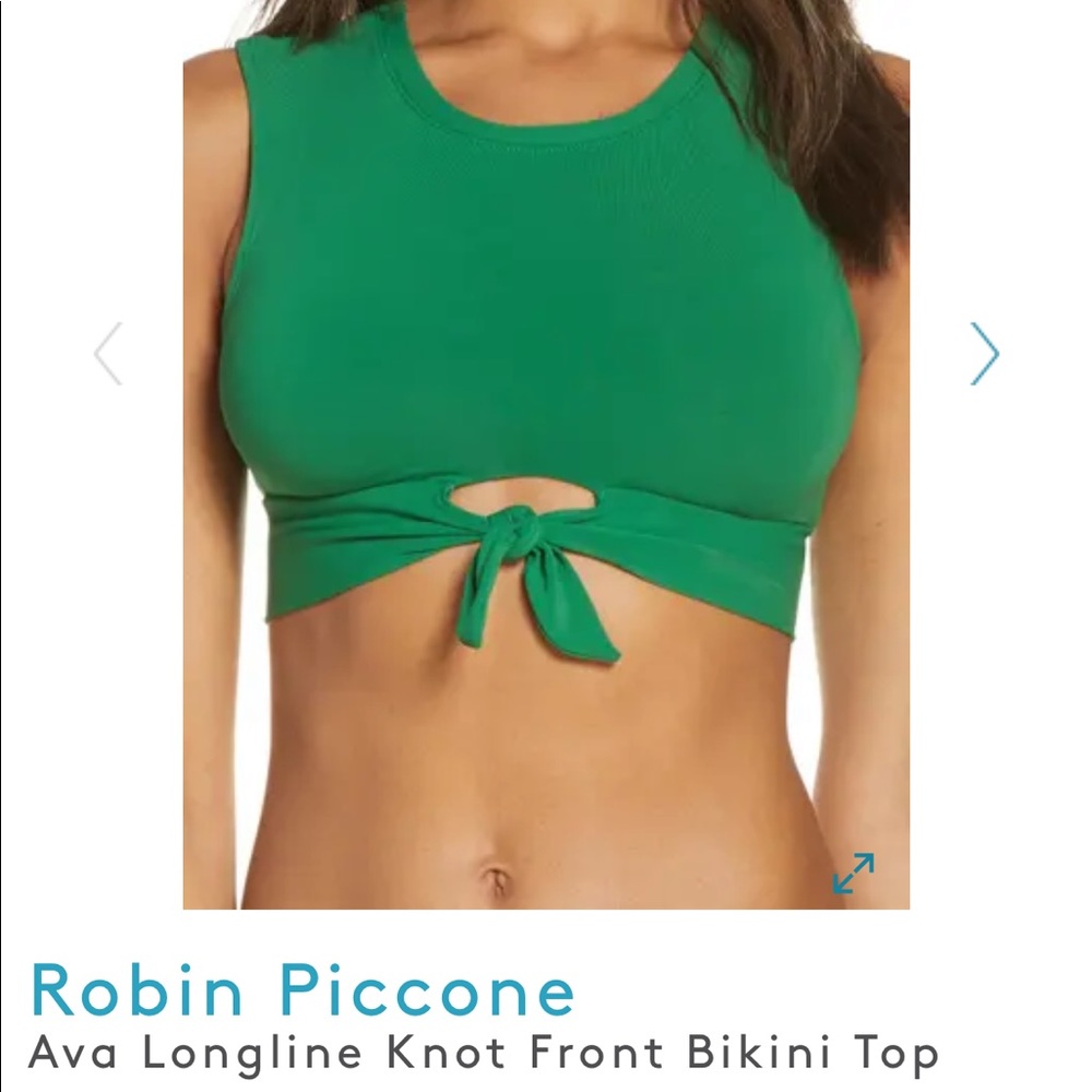 Robin Piccone Ava Longline Knot Front Bikini Top